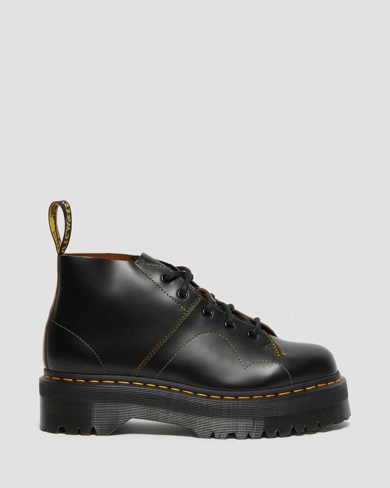 Black Men's Dr Martens Church Platform Monkey Boots | CA 548AHK